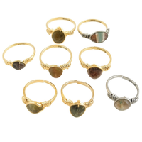 Bagues plaquées or et argent de style bohème avec accents de pierres naturelles, accessoires de montres pour la revente
