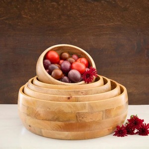 <b>Wood</b> <b>Salad</b> <b>Bowls</b> for Dinner, Party, Catering, Buffet, Wedding, Office, Restaurant, Serving, Mixing, Center piece, Fruits, Chips - Product Image 6