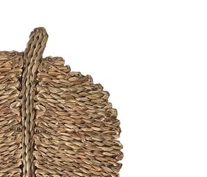 Nouvel arrivage de tapis de carpette en forme de feuille, tapis rond tissé bohème en jonc de mer rustique, tapis plat tissé, paillasson - Product Image 2