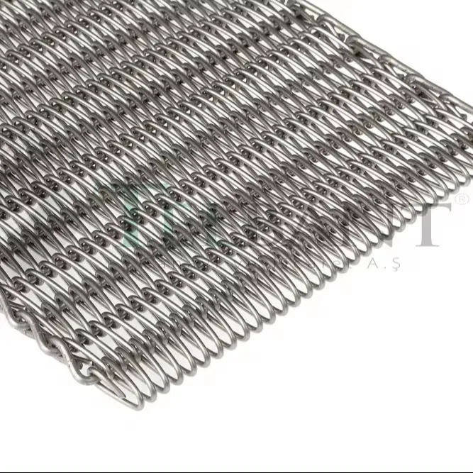 Paslanmaz çelik tel mesh zincirli konveyör kemer çelik zincirli konveyör kemer fırın avrupa kalitesi