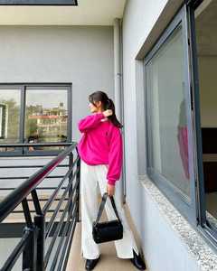 Personnalisé Color Block Sweatshirt Streetwear Lourd Polaire Pull Ras Du Cou Sweatshirts Femmes - Product Image 3