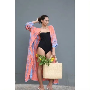 Venta caliente Estampado floral Tie Dye Patrón Maxi Longitud Estilo casual Kimono Robe Simple Hermoso vestido de noche para el verano Precio bajo - Product Image 5