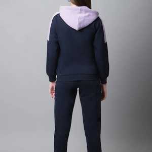 Conjunto Deportivo con Cremallera en Color Gris Marino y Lavanda, de Poliéster y Algodón, Secado Rápido y Transpirable para Invierno - Product Image 2