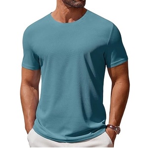 Camisetas de Cuello Redondo para Hombre, Transpirables, de Punto, Diseño Personalizado, 100% Algodón, Manga Corta, Casuales, Lisas, para Entrenamiento - Product Image 1
