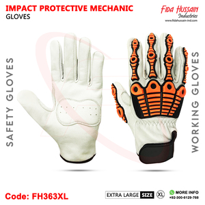 Guantes DE TRABAJO TPR de impacto industrial antiimpacto de alta calidad Guantes de seguridad mecánicos más vendidos Guantes de cuero de Pakistán - Product Image 5