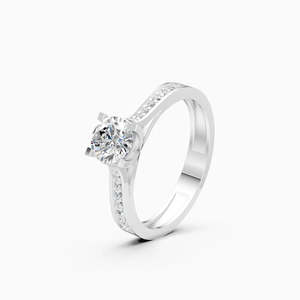 Anillo Solitario de Diamante Cultivado en Laboratorio Eternal Rose de 0.70 Ct, Corte Redondo, en Oro Amarillo, Blanco y Rosa de 9K - Product Image 2