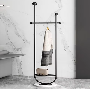 Revolving <b>Stand</b> With Black Hook Knobs, Metal Valet Coat Hanger Hat Hanger <b>Umbrella</b> Hanger for Entryway Available Wholesale Price - Product Image 3