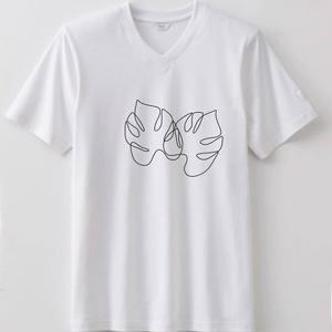 Camiseta con cuello en V para hombre de estilo informal de algodón de alta calidad 100% con tela de lona de diseño en blanco - Product Image 2