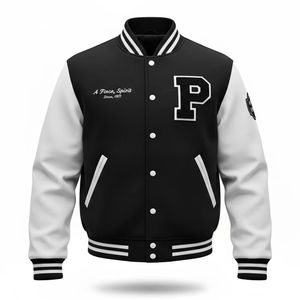 แจ็กเก็ตเลตเตอร์แมนสำหรับทุกเพศปกตั้งโลโก้ทีมด้านหน้าและโรงเรียนแบบปัก - Product Image 1