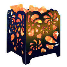 Lámpara cuadrada de sal de roca rosa del Himalaya, diseño de cesta de Metal tallado hecho a mano para decoración del hogar con estilo amoroso - Product Image 3