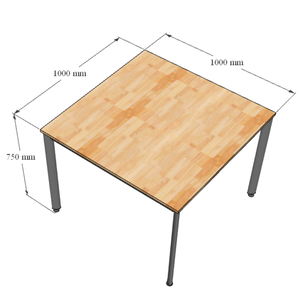 Mesa de Oficina 100x100cm Fabricada en Madera Contrachapada Recubierta de Melamina con Patas Ovaladas de Hierro HBOV048, Muebles de Oficina Ajustables y Elegantes - Product Image 5