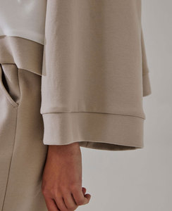 Haute qualité femme Vintage décontracté solide tricoté sweats à capuche surdimensionné lourd coton lavé col à capuche Badge en gros - Product Image 4