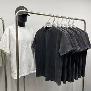 2025 <b>Blank</b> 100% Cotton T Shirts Heavy <b>Weight</b> Distressed T-shirt Oversized Acid Wash T Shirt for Men - Product Image 2