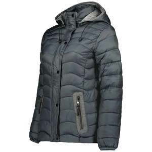 Blouson bomber matelassé respirant en toile tricotée pour femme avec capuche, manteau d'hiver coupe ample avec doublure en coton - Product Image 3