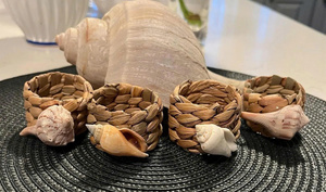 Elegante conjunto de servilleteros de concha marina, hecho a mano, tema de playa, Decoración de mesa, suministros para fiesta de boda, artículos de decoración del hogar costeros - Product Image 5