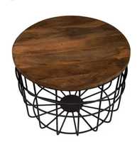 Table basse moderne avec panier de rangement, base en métal, design personnalisable, logo, qualité supérieure, noire, meubles de salon