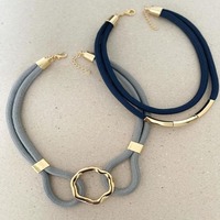 Tendance laiton cire cordon collier meilleur cadeau de fête pour les filles collier ras du cou concepteur broderie pour les bijoux de fête des femmes