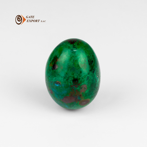 Décoration artisanale artisanale en pierre en forme d'oeuf de chrysocolle à la main technique polie calmant et nettoyant alignement des chakras - Product Image 1