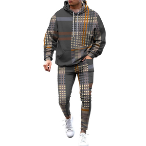 Vente en gros Logo personnalisé Color Block imprimé Survêtement décontracté pour hommes OEM Design personnalisé hommes Outdoor Training Survêtement ensembles hommes - Product Image 1