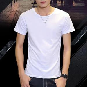 Impression personnalisée blanc chemises vierges pour hommes de haute qualité en gros 100% fibre souple polyester hommes T-shirt uni - Product Image 4