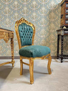 Juego de Comedor Minimalista de Lujo con 6 Sillas Doradas, Muebles de Madera Maciza Real, Cubierta de Mármol Resistente, Estilo Rústico para Hotel - Product Image 3