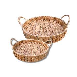 BANDEJA DE JACINTO DE AGUA DE Ratán de Bambú Tejida a Mano CESTA DE ALMACENAMIENTO DE FRUTAS Sirviendo Bebidas, Aperitivos, Decoración del hogar - Product Image 1