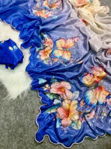 Magnifique superbe designer indien Pure Malai Silk Sari Dernier chemisier fantaisie exclusif Premium Quality Bridal Ethnic Party Wear - Product Image 3