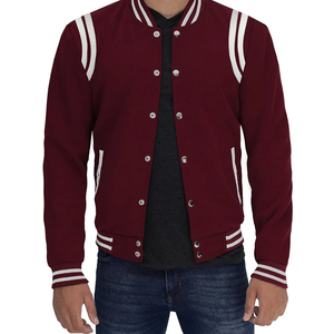 2026 OEM Custom Two Colors <b>Men's</b> Polyester/Cotton <b>Long</b> Sleeve Varsity <b>Jacket</b> for <b>Men</b> Winter Breathable & Windproof - Product Image 1
