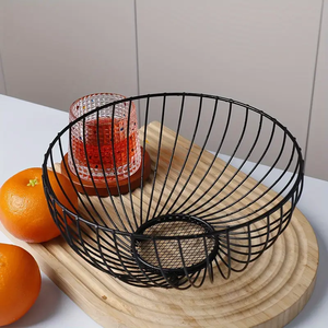 Cesta de almacenamiento de metal de malla simple para el hogar, organizador de artículos para verduras, frutas y juguetes con acabado de recubrimiento en polvo. - Product Image 3