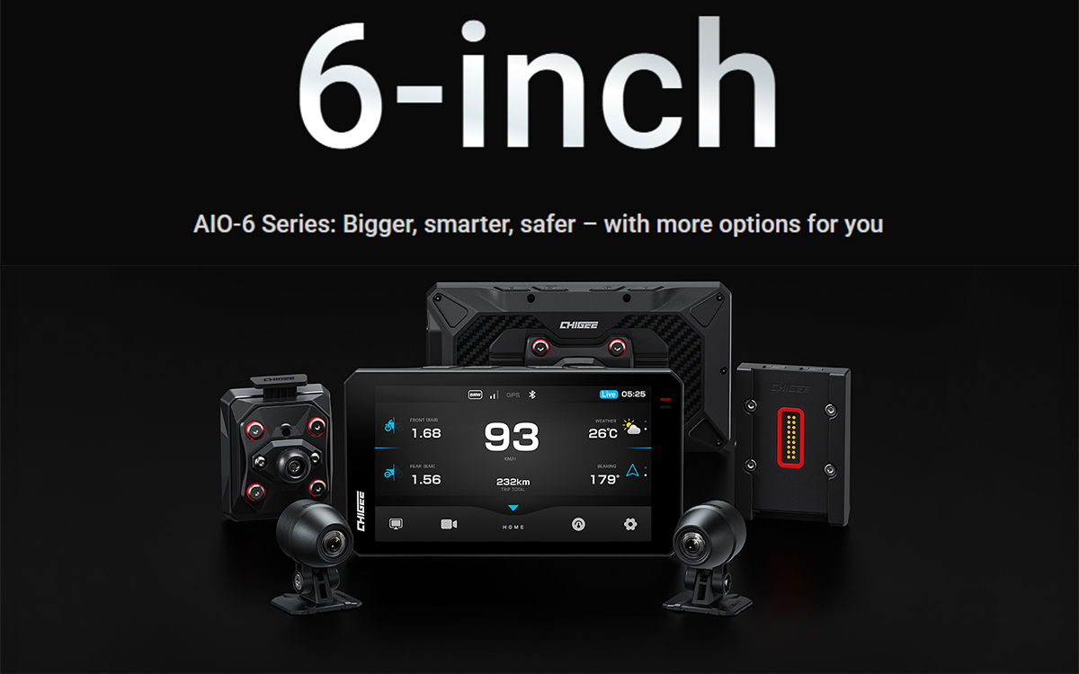 CHIGEE Aio-6 4G Motorcycle Speedometer & Dashcam with Bluetooth