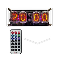 Jam tabung cahaya 4-bit, tabung jam RGB Digital LED bersinar tabung untuk dekorasi Desktop rumah kotak kemasan mewah ide hadiah