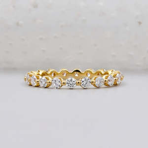 Bague d'éternité pour femme avec diamant rond taille brillant 1,00 ct couleur DEF certifié IGI - Product Image 1