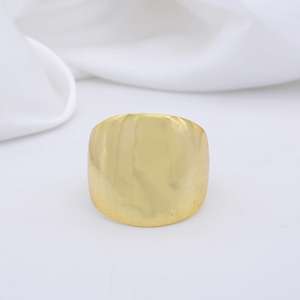 Brass <b>Dome</b> Chunky <b>Ring</b> 18k Gold Plated Minimalist Geometric Band Wholesale <b>Ring</b> - Product Image 6