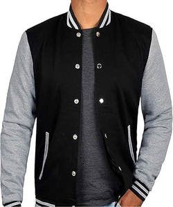 Veste d'université d'hiver pour homme-Polaire matelassée style bombardier Letterman du lycée avec logo sur le devant - Product Image 1