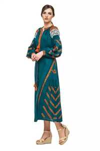 ยูเครนชุดสำหรับผู้หญิงบวกขนาด100% วัสดุผ้าฝ้ายเครื่องแต่งกายผู้หญิงรีสอร์ทสวมใส่ชุด Maxi กับเย็บปักถักร้อย - Product Image 5