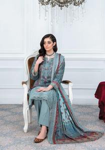 Costumes de pelouse d'été pakistanais 3 pièces sans couture de très haute qualité sur les prix de gros/Costumes de pelouse jacquard de créateur pakistanais 100% - Product Image 4