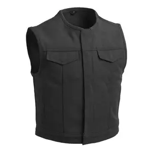 Motorcycle Vest Leather Custom Mens Cowhide Genuine A Grade Leather Motorbike Waistcoat Biker Leather Vest