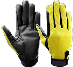 ถุงมือหนังสีดำระบายอากาศได้ดีสำหรับผู้ชายถุงมือขี่ม้าแบบเต็มนิ้วสำหรับฤดูร้อนปรับขนาดได้ - Product Image 1