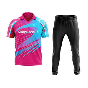 Fashion Customized Sublimation Cricket Kit Uniform Set Men Adult Sizes <b>Half</b> <b>Sleeve</b> <b>Shirt</b> Pant Set Custom Cricket Set - Product Image 1