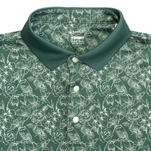 Tela de punto de LICRA de poliéster personalizada para hombre con estampado de logotipo para golf y trabajo bordado para Polo Shir - Product Image 3