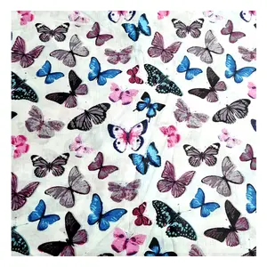 프리미엄 품질 뜨거운 판매 여러 가지 빛깔의 나비 인쇄 면 직물 의류, 커튼, 쿠션 커버