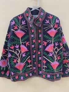 Chic Suzani Embroidery <b>Velvet</b> Winter <b>Jacket</b> Vintage Coat Unisex Winter <b>Jacket</b> Ethnic Chic Outerwear - Product Image 2