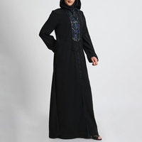 Yeni Tasarım Yüksek Kalite Nefes Alabilen Günlük Giyim İslami Giyim Bayan Abaya Modası Düz Renk Uzun Kollu Kadın Elbisesi Müslüman
