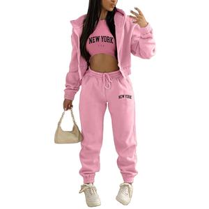 Ensemble deux pièces pour femmes, sweat-shirt en velours uni à capuche, tenue de sport, jupe, polyester/coton, séchage rapide, hiver - Product Image 1