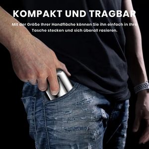 Afeitadora Eléctrica Portátil Gris Mini para Hombre, Impermeable IPX7 con Doble Cuchilla, Funciones de Limpieza Profunda, Fuente de Alimentación USB - Product Image 3