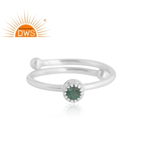 Anillo de piedras preciosas de Esmeralda Natural de Plata de Ley 925, joyería personalizada para mujer, regalo para ella - Product Image 3