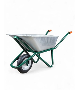 Galvanized Metal <b>Wheelbarrow</b> with Tubeless Tyre 100L Tray Heavy Duty Durable Easy Assembly Smooth Handling - Product Image 1