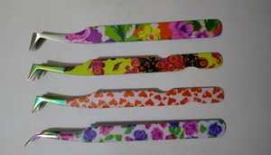 Pinces à épiler pour extensions de cils en acier inoxydable durable personnalisées, pointe incurvée dentelée résistante, antistatique, précision, marque privée - Product Image 6