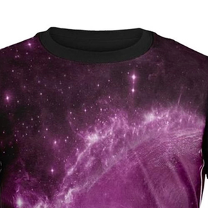 Nueva llegada: Camiseta para hombre con estampado de galaxia, camiseta premium para hombre con diseño de paneles, estilo moderno con bloques de color, ropa casual urbana. - Product Image 6