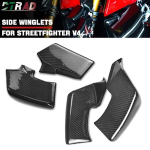 DTRAD <span class=keywords><strong>DUCATI</strong></span> Streetfighter V4/<span class=keywords><strong>V4S</strong></span>/V2 <span class=keywords><strong>2020</strong></span>-2024 Ailerons supérieurs/inférieurs 100% fibre de carbone, ailerons latéraux fixes, carénages noirs brillants - Product Image 1